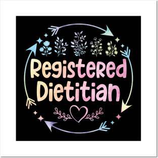 Registered Dietitian cute floral watercolor Posters and Art